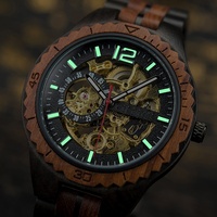 Montre mécanique en bois naturel, montre-bracelet en bois, montre automatique pour couple, montre en bois pour amoureux