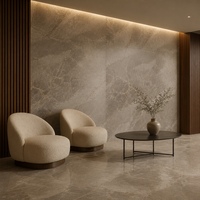 Dalle en pierre frittée grise italienne effet glaçure 1800x1200x9mm, veinage gris fini pour mur de cuisine, sol, hôtel, villa, projet d'aménagement intérieur