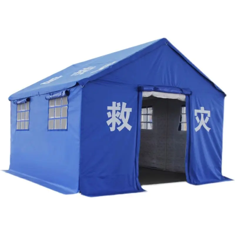 Carpa grande para exteriores de alivio de desastres con algodón para prevención de inundaciones y resistencia a terremotos carpa de emergencia de comando y rescate