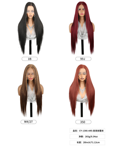 Perruques synthétiques extra longues en gros pour femmes noires, 28 pouces, 265g, couleur 13*6, perruque Lace Front noire, lisses et soyeuses - Product Image 6