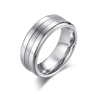 Men's Matte Titanium Steel <b>Ring</b> Geometric Design Steel Black Daily Wear Jewelry K-R303 - Product Image 1