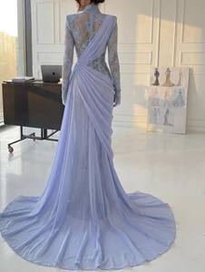 Abito <span class=keywords><strong>da</strong></span> <span class=keywords><strong>sera</strong></span> formale Sharon Said SF429 a sirena, musulmano, con scollo alto e maniche lunghe, su misura, per il Medio Oriente, abito <span class=keywords><strong>da</strong></span> ballo, abito <span class=keywords><strong>da</strong></span> sposa - Product Image 5