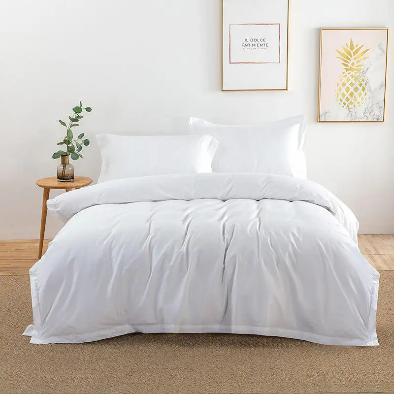Trắng khách sạn Linen bộ đồ giường Vua bedding Comforter Bộ thêu sang trọng trọng nhẹ khách sạn tấm bedding Set