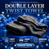Serviette de séchage de voiture en microfibre 1200 GSM OEM/ODM, sans ourlet, grande taille, plus douce, pour lavage automobile
