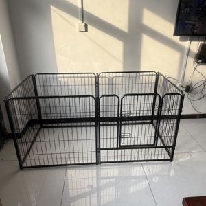 Plastik Tepsili Küçük Köpek Kafesi Tek Kapılı Tasarım Kompakt Yavru Oyun Parkı İç Mekan Eğitim Kafesi Kolay Kurulum - Product Image 2