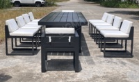 Ensemble de salle à manger en fonte d'aluminium, ensemble de salle à manger d'extérieur, style moderne, table et chaises de salle à manger, mobilier d'extérieur