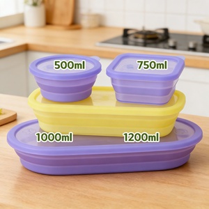 Contenedor Plegable para Almacenamiento de Alimentos, Libre de BPA, Loncheras Apilables a Prueba de Fugas, Cajas para Refrigerios para Camping - Product Image 1
