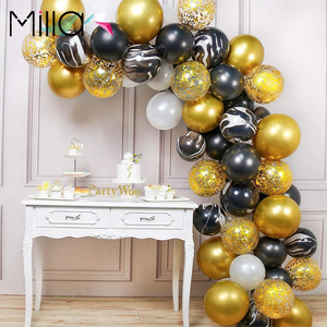 <span class=keywords><strong>Kit</strong></span> de arco de globo de plástico/látex metálico de oro blanco y negro, decoraciones de fiesta, globos dorados elegantes para fiestas de cumpleaños de Navidad - Product Image 2