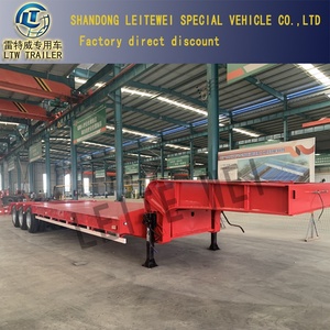 <span class=keywords><strong>2</strong></span> lignes 4 <span class=keywords><strong>essieux</strong></span> <span class=keywords><strong>Quad</strong></span> Axle Extensible 60ton Lowboy Excavator Trailer 100ton Heavy Duty Transport Low Bed Truck Trailer à vendre - Product Image 4