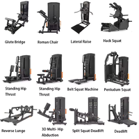 Machine 2-en-1 pour Squat et Soulevé de Terre, pour l'entraînement des fessiers et des ischio-jambiers, usage commercial, à charge par poulies avec doubles poignées
