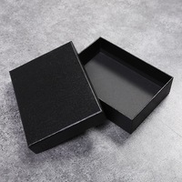 Boîte cadeau de luxe en papier texturé noir pour portefeuille et ceinture