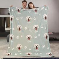 Manta Personalizada con Foto de Perro, Manta de Franela con Estampado de Cara de Mascota, para Amantes de los Perros, Regalo de Cumpleaños o Día del Padre