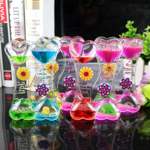 Horloge à sable créative en acrylique avec gouttes d'<span class=keywords><strong>huile</strong></span> liquide, design Art Déco écologique, ornements pour la maison et décoration de bureau, cadeau promotionnel - Product Image 1