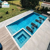 Piscine Modulaire Enterrée en Fibre de Verre Grande Taille, Écologique, Portable, de Qualité, pour Extérieur, Toutes Saisons, avec Système de Débordement, pour Bien-être sur Toit