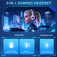 Casque de jeu sans fil RGB avec micro ENC, tri-mode BT5.3/2.4G/3.5mm, double connexion pour PS5 PS4 Switch PC Mac