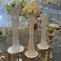 Ornement de table décoratif en corne de cristal électroplaqué pour la décoration de fête et de mariage