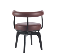 Chaise de salle à manger en bois massif de style moderne et simple pour café, restaurant, cuisine, avec assise en cuir