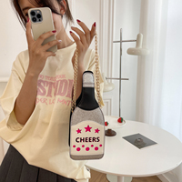 Sac à bandoulière personnalisé Ita Bag, sac à main mignon avec design bouteille de champagne et chaîne pour femmes