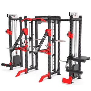 REYK Estación de Gimnasio <span class=keywords><strong>Multifuncional</strong></span> con Rack de Potencia de Ocho Postes, Máquina Smith, Brazos, Pecho, Piernas, Equipo de <span class=keywords><strong>Entrenamiento</strong></span> de Fuerza, Estación de Gimnasio Universal - Product Image 6