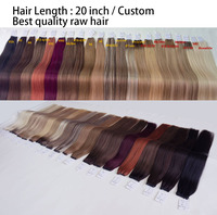 Extensiones de Cabello Profesionales de 20 Pulgadas, 50g, Cabello Humano Virgen Real, Genius Wefts, Balayage Marrón Chocolate
