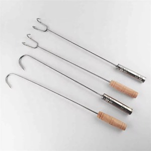 Stainless Steel Beef <strong>Meat</strong> <strong>Hooks</strong> Long Handle Roast Duck Bacon Shop <strong>Hook</strong> BBQ Wood Carbon Hanger Bread <strong>Hook</strong> Kitchen Outdoor Tools - Product Image 2