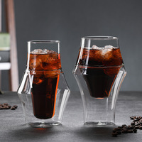 Tasse à café en verre double paroi à bec unique 120/260/320 ml, tasse à thé sans poignée ni couvercle, résistante aux hautes températures