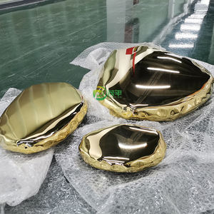 Patung Cermin Seni Logam Stainless Steel Desain Modern Batu Bulat Ukuran Kustom Berkualitas Tinggi untuk Dekorasi Dinding - Product Image 2