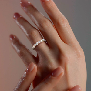 Nhẫn vàng 14K mạ vàng cao cấp đính đá Moissanite, nhẫn đính hôn vĩnh cửu - Trang sức cưới & đeo hàng ngày sang trọng, quà tặng lễ hội dành cho cả nam và nữ - Product Image 5