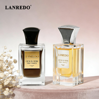 Flacon de parfum carré en verre de luxe 50ml 100ml avec boîte cadeau personnalisée et bouchon haut de gamme |   Ensemble de flacons vaporisateurs de parfum vides