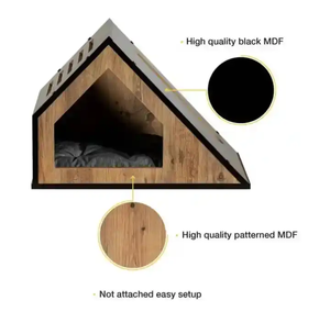 Presa di fabbrica colore puro stile delizioso prezzo competitivo in legno cat <span class=keywords><strong>dog</strong></span> house in legno casetta per gatti case per animali domestici - Product Image 6