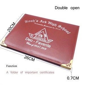 Tùy chỉnh sang trọng giấy chứng nhận thư mục A3 Faux PU da A4 14x17 tông giấy độ tốt nghiệp bằng tốt nghiệp bìa giấy chứng nhận chủ - Product Image 6