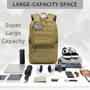 <span class=keywords><strong>Mochila</strong></span> Táctica Vintage para Hombre, Impermeable, para Uso Diario, con Capacidad para 3 Días, Porta Botella de Agua, Cierre de Cremallera, Poliéster - Product Image 5