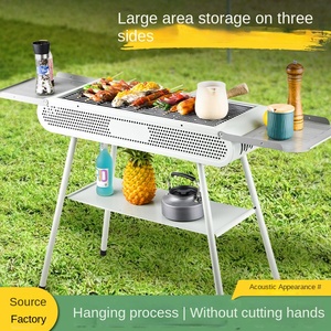 <span class=keywords><strong>Barbecue</strong></span> au <span class=keywords><strong>charbon</strong></span> <span class=keywords><strong>de</strong></span> <span class=keywords><strong>bois</strong></span> portable en métal pour l'extérieur, pliable, avec étagère en fonte, <span class=keywords><strong>valise</strong></span> pour un usage domestique - Product Image 4