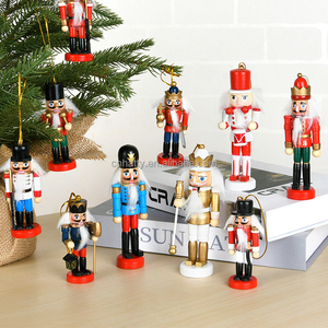 European-Style Wooden <b>Nutcracker</b> Soldier Small Holiday Ornament Doll Eco-Friendly Modern Design Living Room <b>Christmas</b> Hanging - Product Image 5