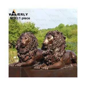 Waverly бронзовая скульптура животных ручной работы литая уличная садовая декоративная статуя Большая бронзовая статуя льва для продажи
