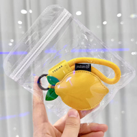 Gantungan Kunci Kulit PU Grosir Bentuk Buah Persik Lemon Ceri, Liontin Tas, Gantungan Kunci Mobil Kartun