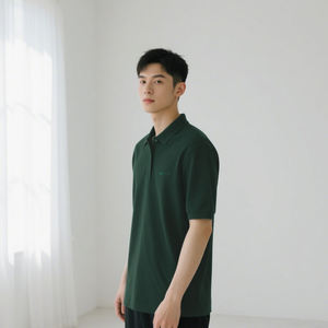 Эсун индивидуальная биоразлагаемая хлопковая рубашка-поло из смешанного хлопка, повседневная одежда - Product Image 6