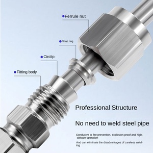 304 thép không gỉ áp lực cao bằng PU TEE PE cụ đồng phụ kiện đường ống góc phải PV giảm màng ferrule - Product Image 5