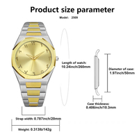 Montre à quartz à chiffres arabes en gros, personnalisable OEM, bracelet en acier inoxydable, étanche, montres minimalistes personnalisées pour hommes