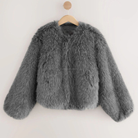 Veste en fausse fourrure moelleuse à col ouvert et sans col, sur mesure pour femmes