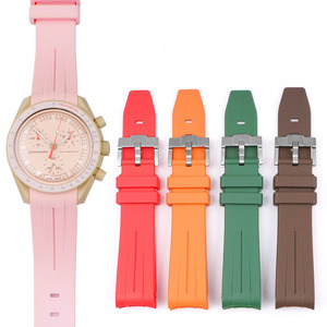 Extremos curvos accesorios de reloj Water Ghost GMT correa de reloj de silicona deportiva correa de reloj de goma resistente al agua apta para <span class=keywords><strong>Rolx</strong></span> 20/21/22mm - Product Image 1