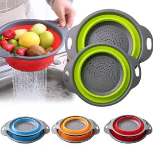 Panier égouttoir pliable en silicone pour fruits et légumes, passoire pliable, écologique, lavage à la main uniquement, cuisine - Product Image 2