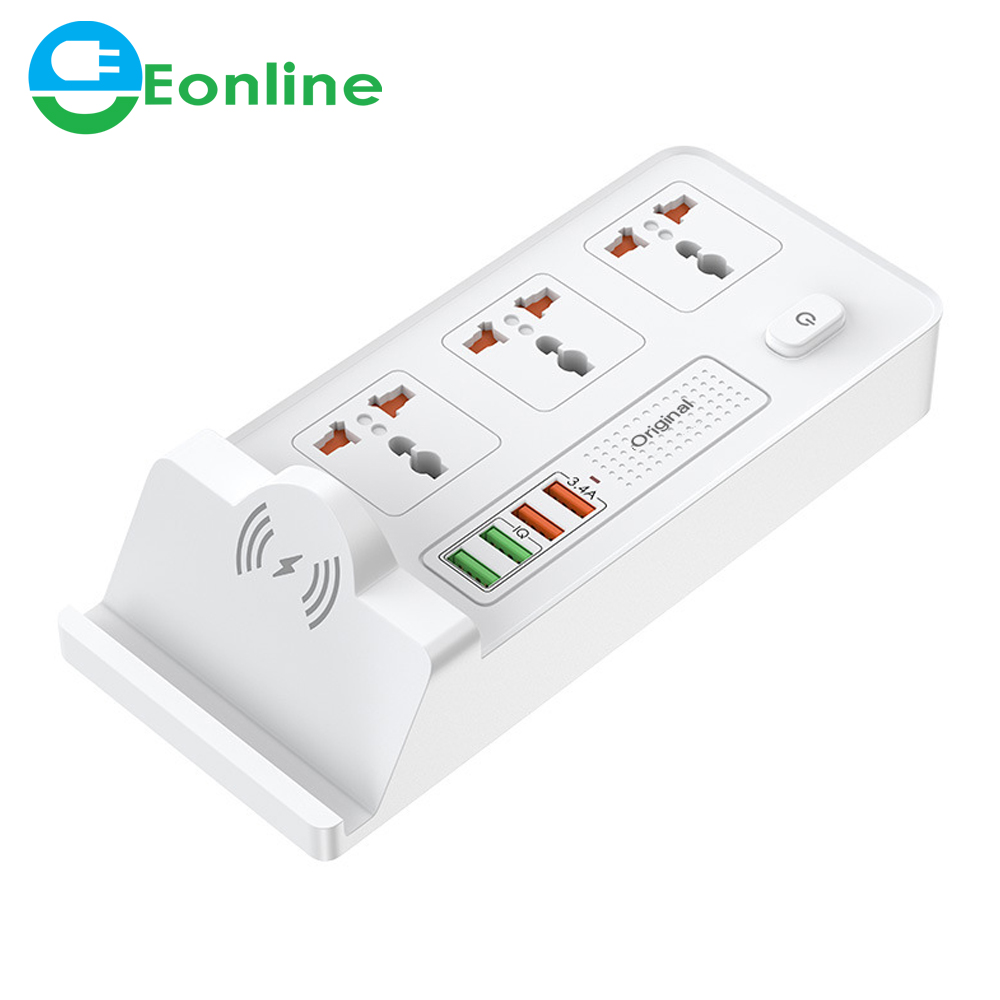 Eonline беспроводной зарядки смарт-удлинитель универсальный протектор с 3 позиционный переключатель, AC Розетка 4 порта USB переключатель управления