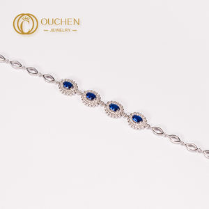 All'ingrosso 5A <span class=keywords><strong>braccialetto</strong></span> di nozze per le donne <span class=keywords><strong>braccialetto</strong></span> di pietra blu con zaffiro Cubic zirconi braccialetti incorniciati - Product Image 3