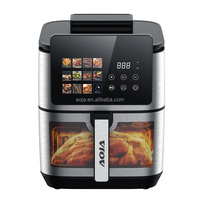 Friteuse à air chaud vapeur AOJA 9.0L grande capacité 2100W, température réglable 80-200°C ℃   Panier à huile à nettoyage facile avec contrôle numérique et minuterie automatique