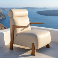 Umweltfreundlicher Moderner Goldener Teakholz-Einzelsessel Designer-Freizeitstuhl für Zuhause, Büro, Hotelprojekte und Villen-Wohnzimmer