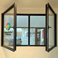 Fenêtre à battant en alliage d'aluminium GREATMEN, à rupture de pont thermique, double/triple vitrage Low-E, verre inoxydable, coupe-vent, profilé mince, pour hôtel