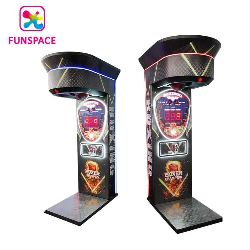 Gaming Center Play Hall Coin Operated Adult Black King Boxing Machine Arcade Game Punch Machines