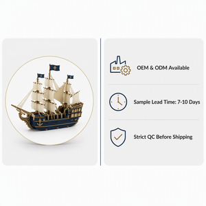 Carte de vœux en papier 3D en forme de bateau pirate, carte pliable faite à la main, thème océan, cadeau pour anniversaire, mariage - Product Image 5