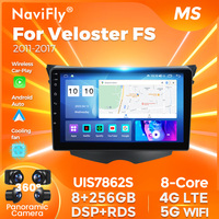 NaviFly Pemutar Video Mobil Android Terbaru 360 Panoramic untuk Hyundai Veloster FS 2011-2017 Mendukung Output AV Penuh Android Auto